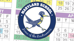 Maryland School logo over calendar