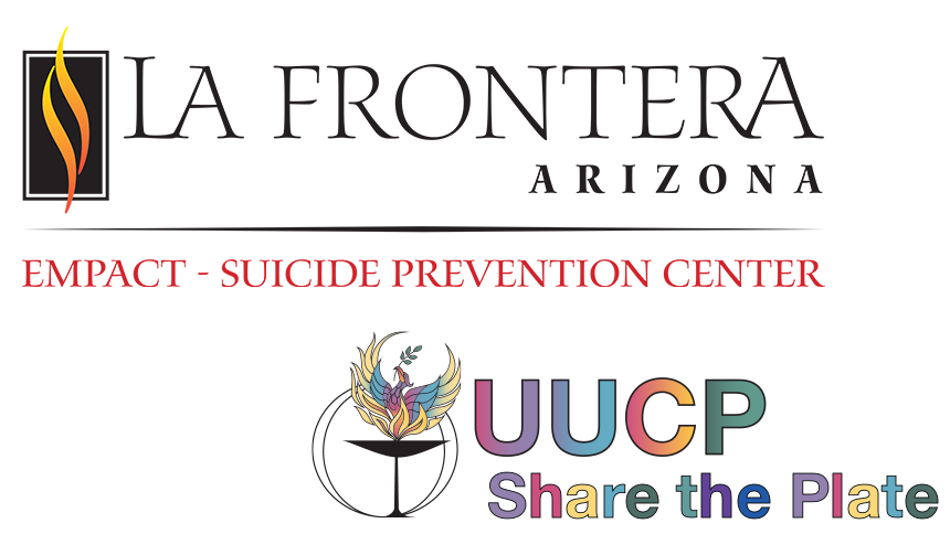 La Frontera Arizona, EMPACT - Suicide Prevention Center logo; UUCP Share the Plate logo
