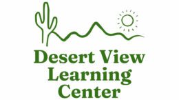 The desert view learning center logo on a white background.