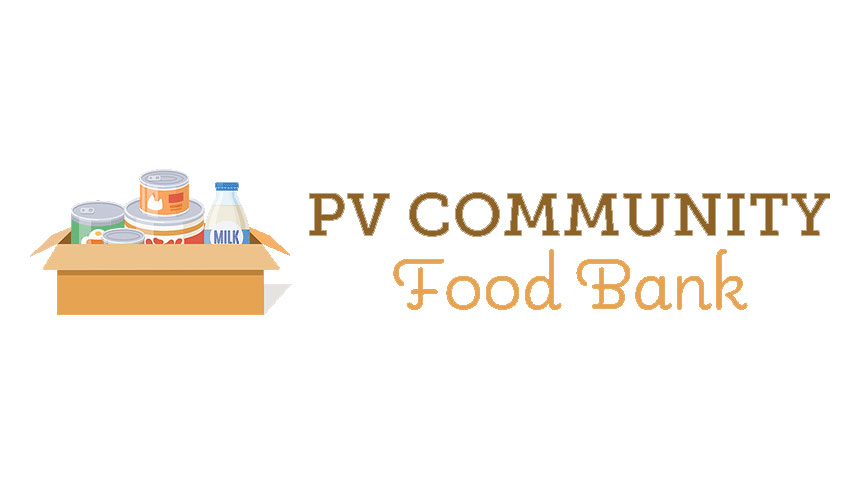 The PV Community food bank logo on a white background.
