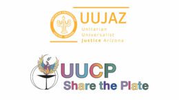 UUJAZ logo next to the UUCP Share the Plate logo on a white background