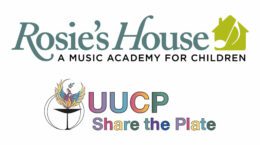 Rosie's House logo over the UUCP Share the Plate Logo