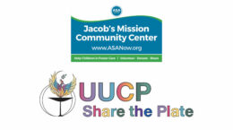 The Jacob Mission Community Center logo over the Share the Plate logo on a white background