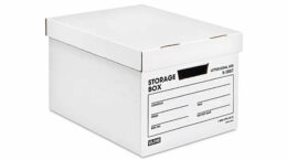 A banker's style box on a white background.